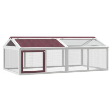 (mocha) vidaXL Run Box Animal Cage Run Enclosure Wooden Rabbit Hutch Solid Wood Pine