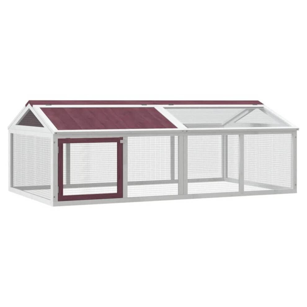 Vidaxl (Mocha) Run Box Animal Cage Run Enclosure Wooden Rabbit Hutch Solid Wood Pine