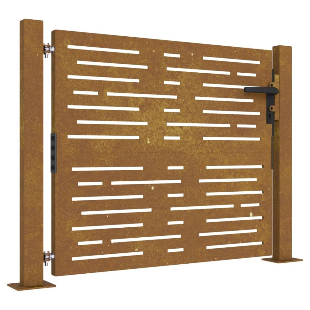 (105 x 80 cm) vidaXL Garden Gate Fence Gate Fencing 105x180 cm Corten Steel Square Design