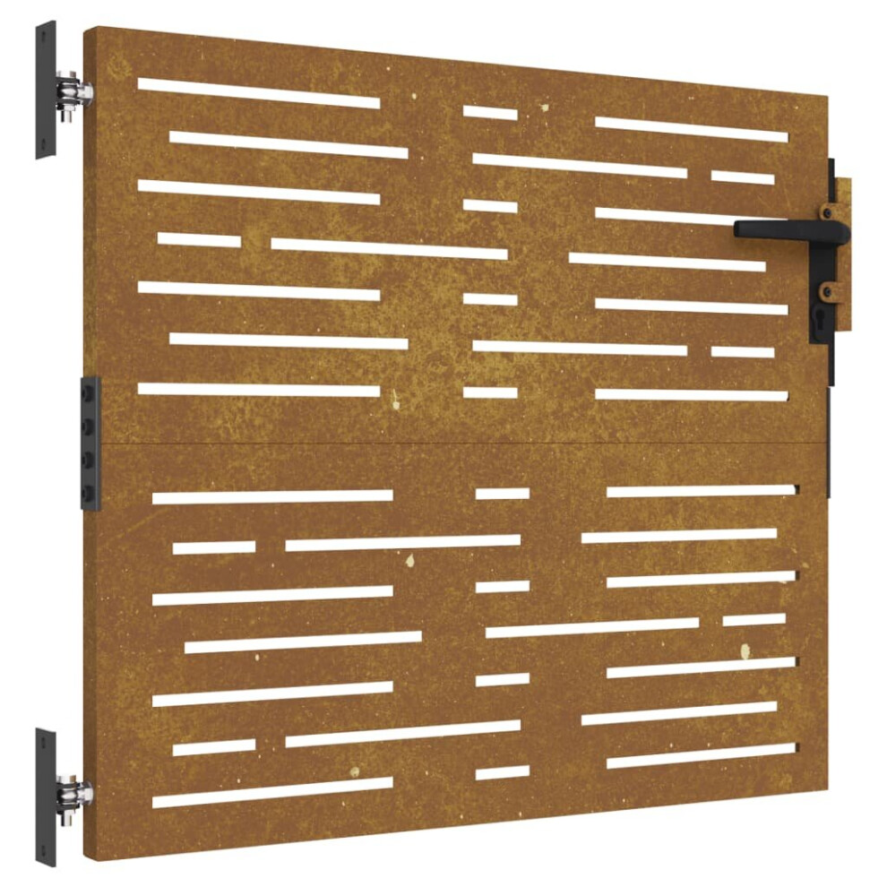 Vidaxl (85 X 100 Cm) Garden Gate Fence Gate Fence Panel 85X175 Cm Corten Steel Square Design