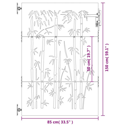 VidaXL vidaXL Gartentor 85x150 cm Cortenstahl Bambus-Design 2