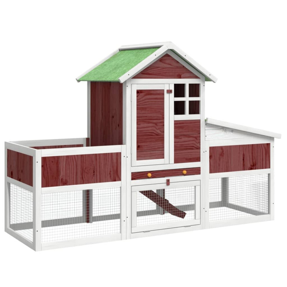 (mocha) vidaXL Rabbit Hutch Rabbit Run Bunny House Wooden Animal House Solid Wood Pine