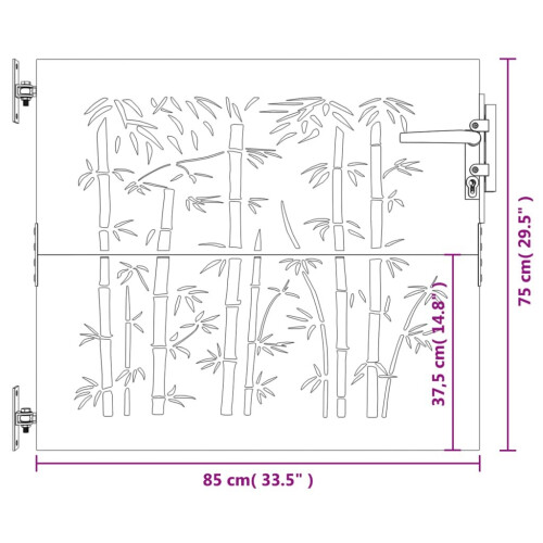 VidaXL vidaXL Gartentor 85x75 cm Cortenstahl Bambus-Design 2