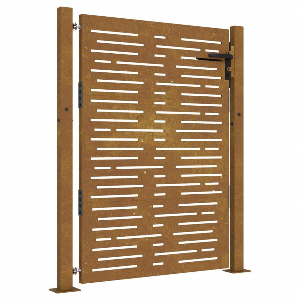 Vidaxl (105 X 155 Cm) Garden Gate Fence Gate Fencing 105X180 Cm Corten Steel Square Design