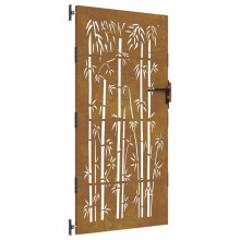 vidaXL Gartentor 85x200 cm Cortenstahl Bambus-Design