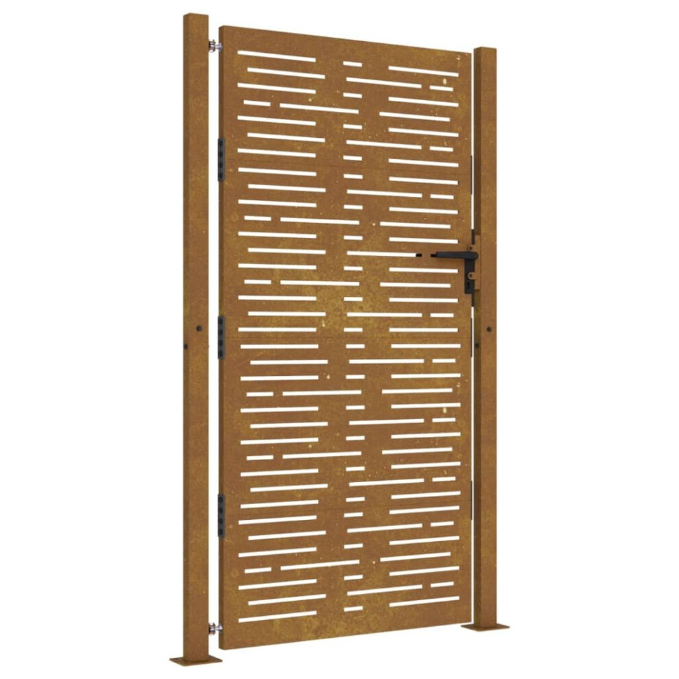 Vidaxl (105 X 180 Cm) Garden Gate Fence Gate Fencing 105X180 Cm Corten Steel Square Design