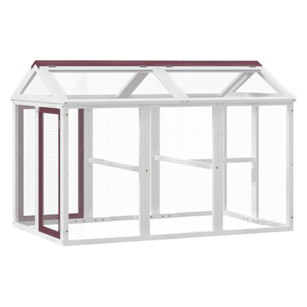 Vidaxl (Mocha) Run Box Animal Cage Run Enclosure Wooden Rabbit Hutch Solid Wood Pine