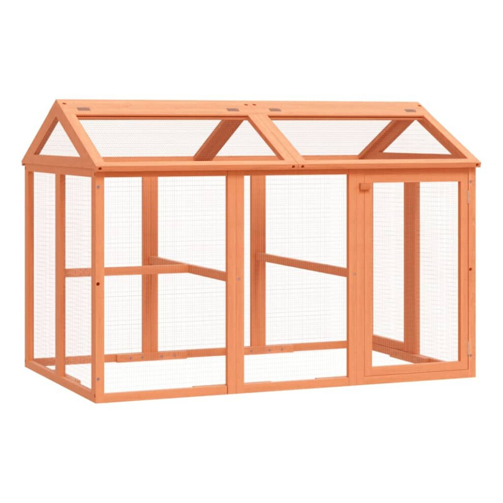 (brown) vidaXL Run Box Animal Cage Run Enclosure Wooden Rabbit Hutch Solid Wood Pine