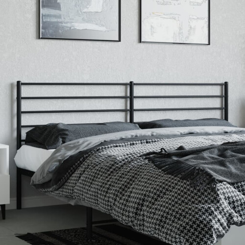VidaXL (black, 180 cm) vidaXL Metal Headboard Bed Base Header Bedstead Headboard Bedroom Bed Header 2