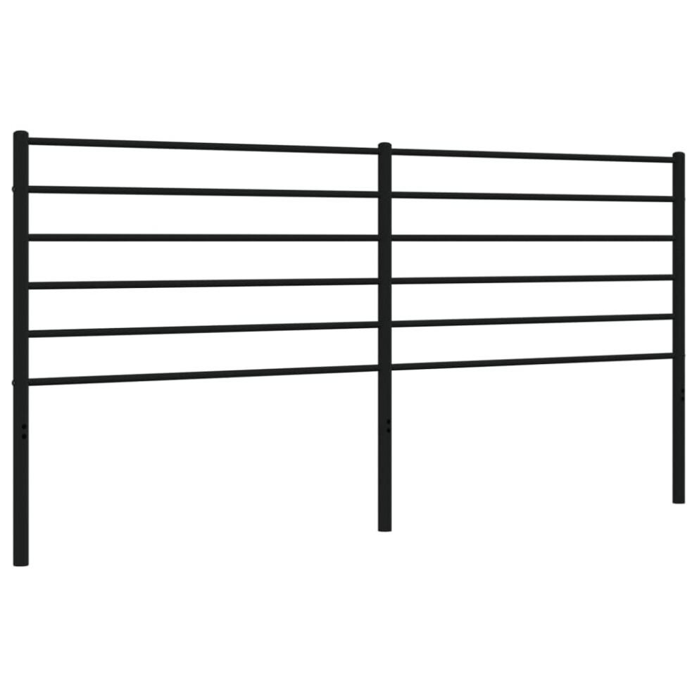 (black, 193 cm) vidaXL Metal Headboard Bed Base Header Bedstead Headboard Bedroom Bed Header