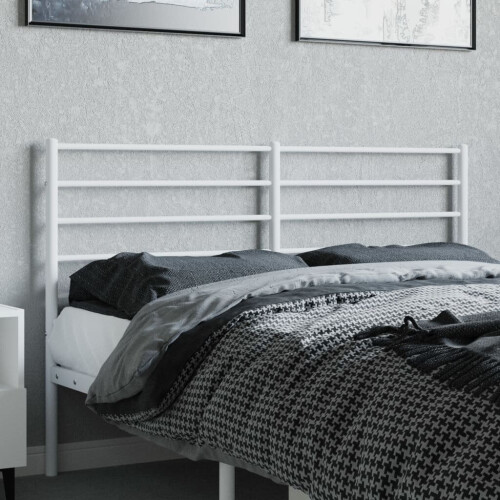 VidaXL (white, 160 cm) vidaXL Metal Headboard Bed Base Header Bedstead Headboard Bedroom Bed Header 2