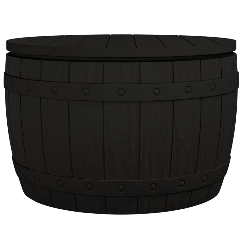 (black) vidaXL 3-in-1 Garden Storage Box Outdoor Side Table Deck Chair Polypropylene