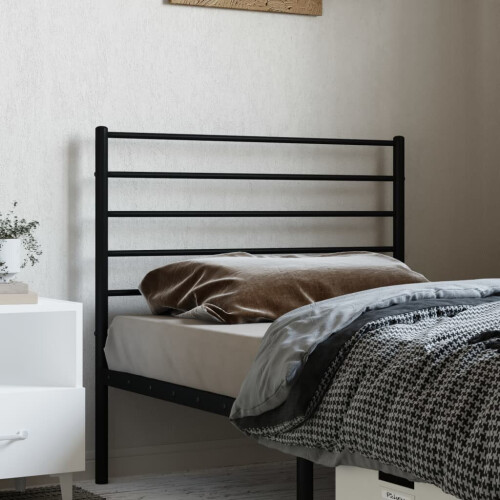 VidaXL (black, 80 cm) vidaXL Metal Headboard Bed Base Header Bedstead Headboard Bedroom Bed Header 2
