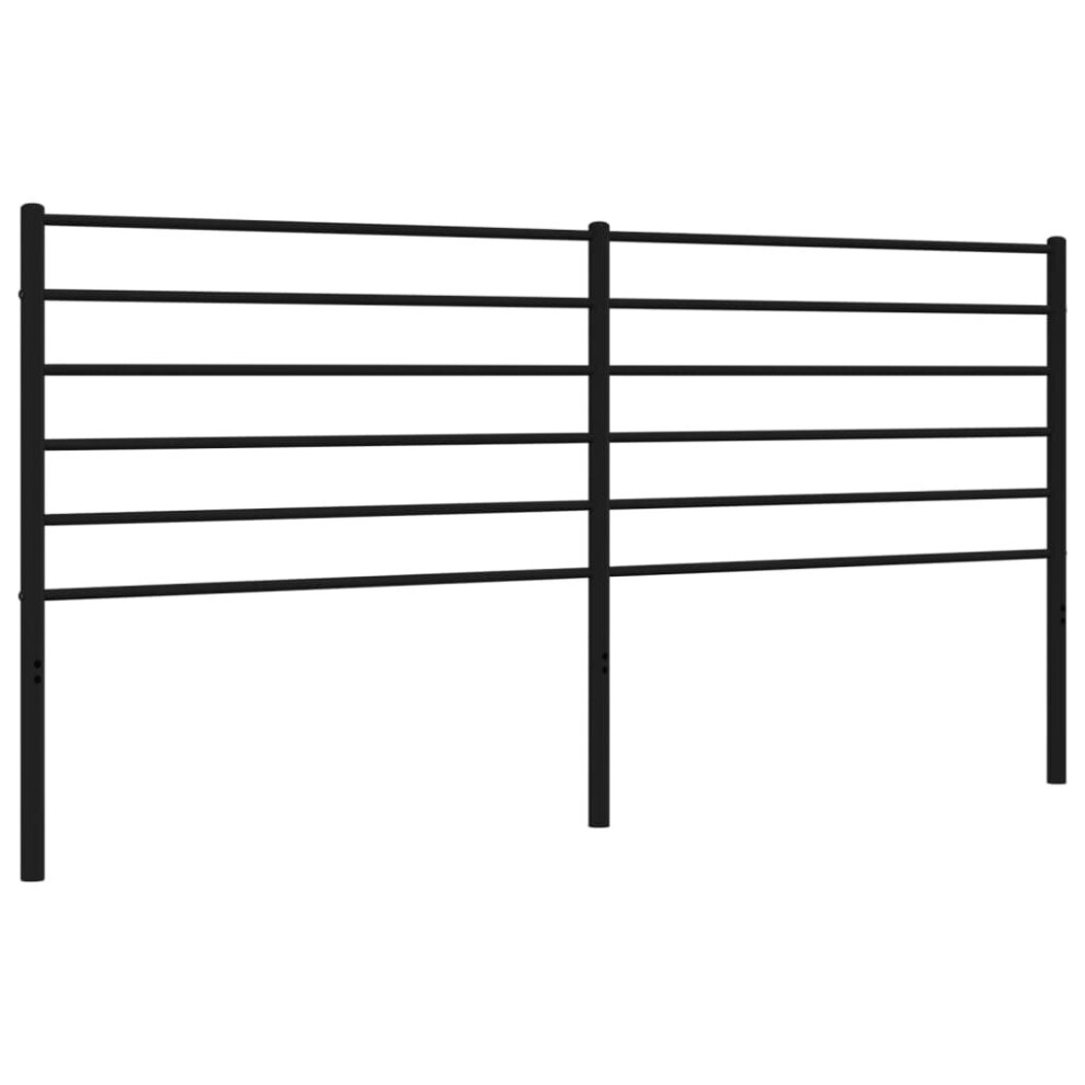 Vidaxl (Black, 180 Cm) Metal Headboard Bed Base Header Bedstead Headboard Bedroom Bed Header