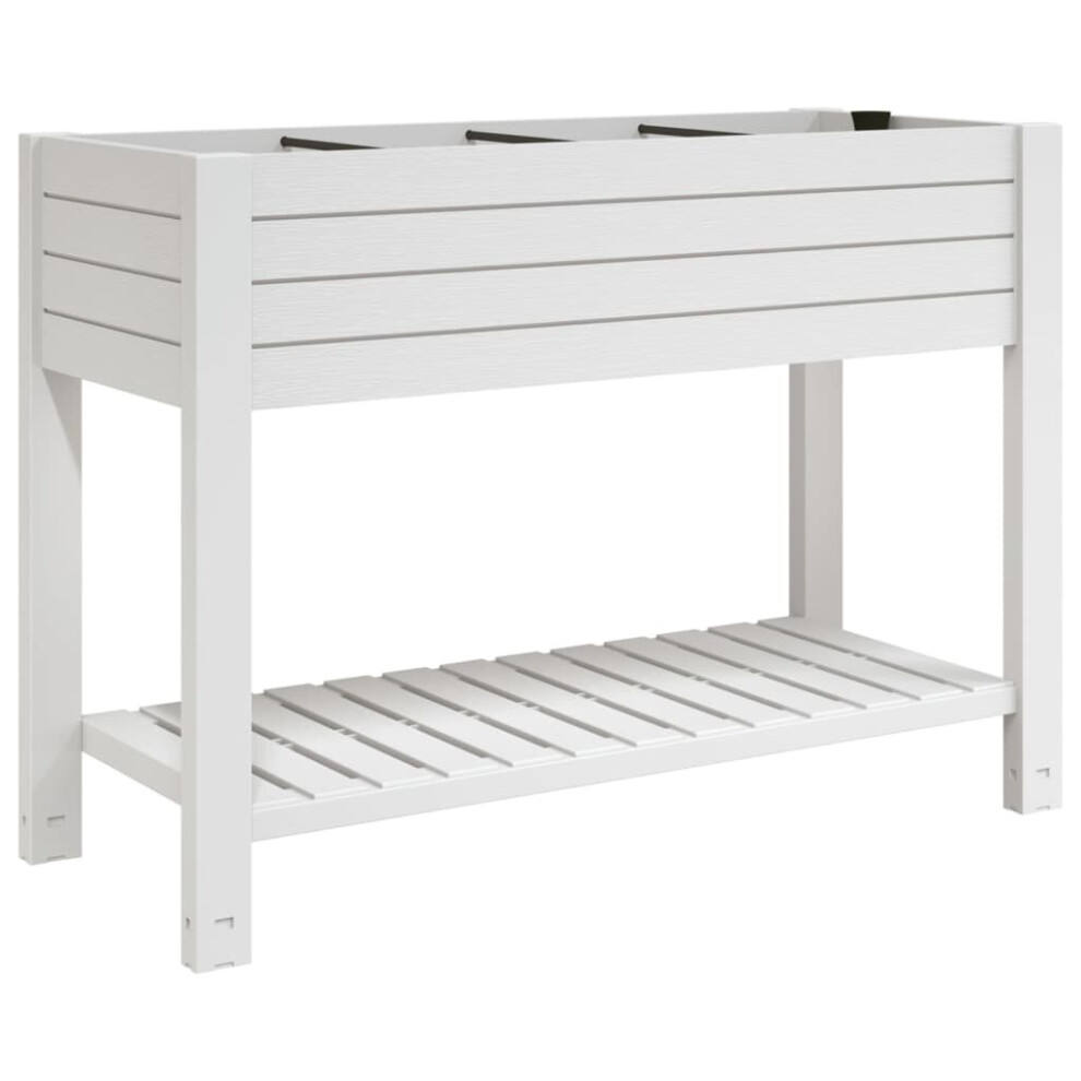 Vidaxl (White) Garden Raised Bed Outdoor Planter Pot Patio Flower Bed Polypropylene