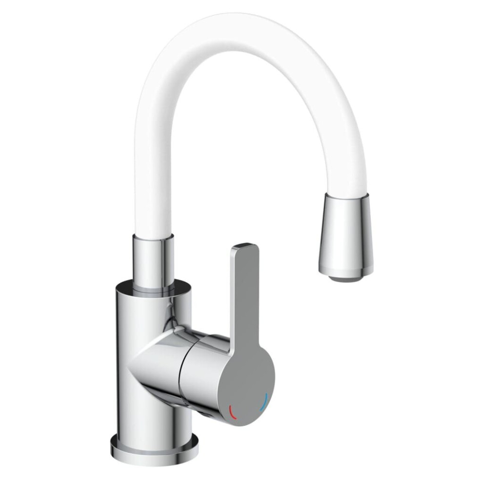 Eisl Basin Mixer Tap Mixer Bathtub Tap Faucet Kitchen Tap Flexo Chrome-White 9002560796486