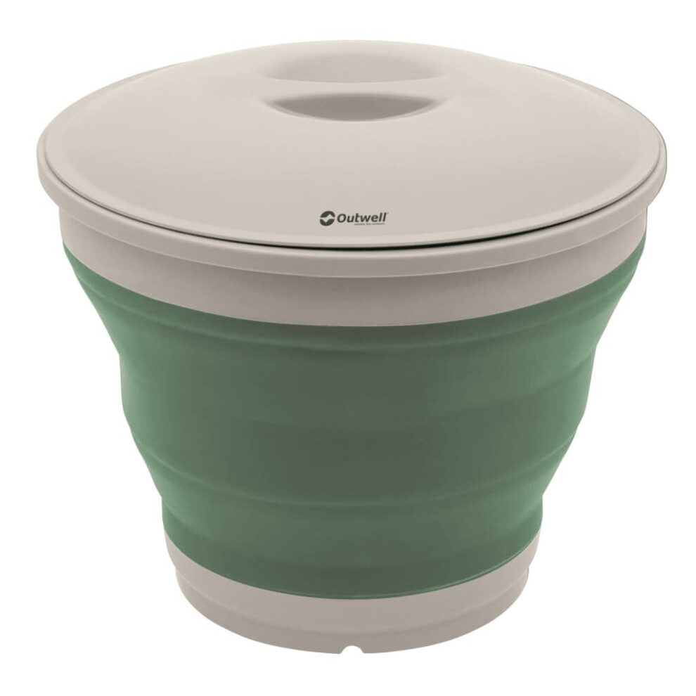 Outwell Collapsible Bucket Water Carrier Camping with Lid Round Shadow Green