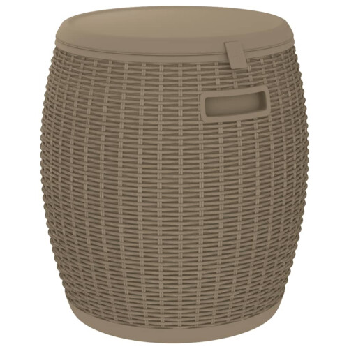 VidaXL vidaXL 4-in-1 Garden Storage Box Side Table Cool Box Light Brown Polypropylene 1