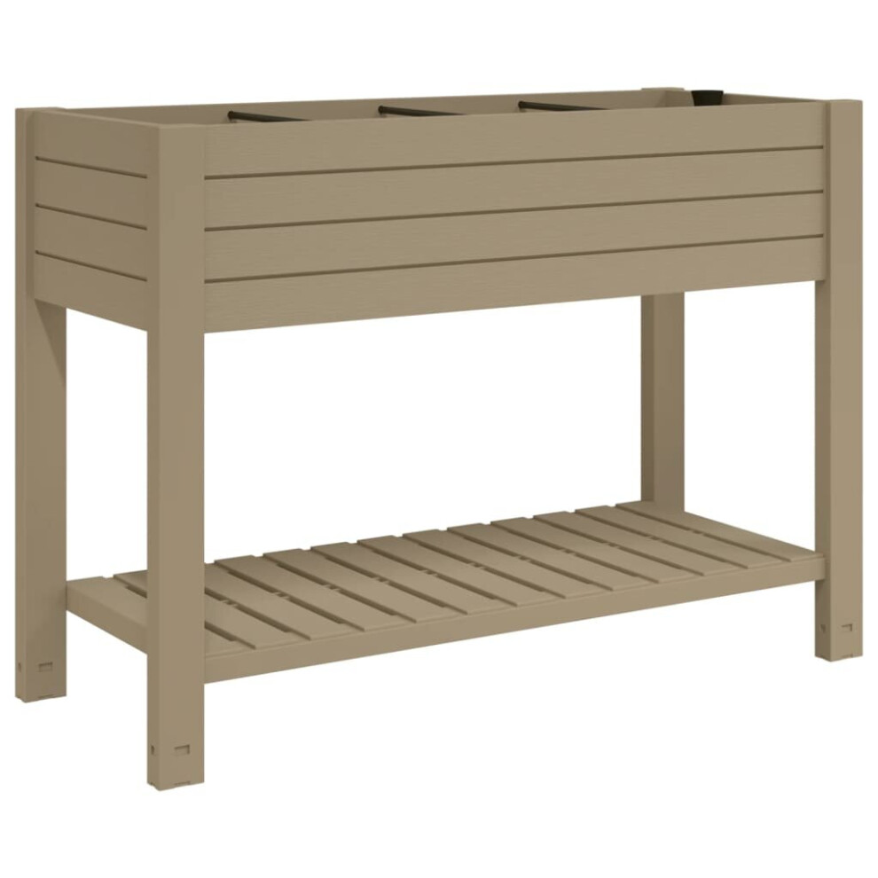 Vidaxl (Light Brown) Garden Raised Bed Outdoor Planter Pot Patio Flower Bed Polypropylene
