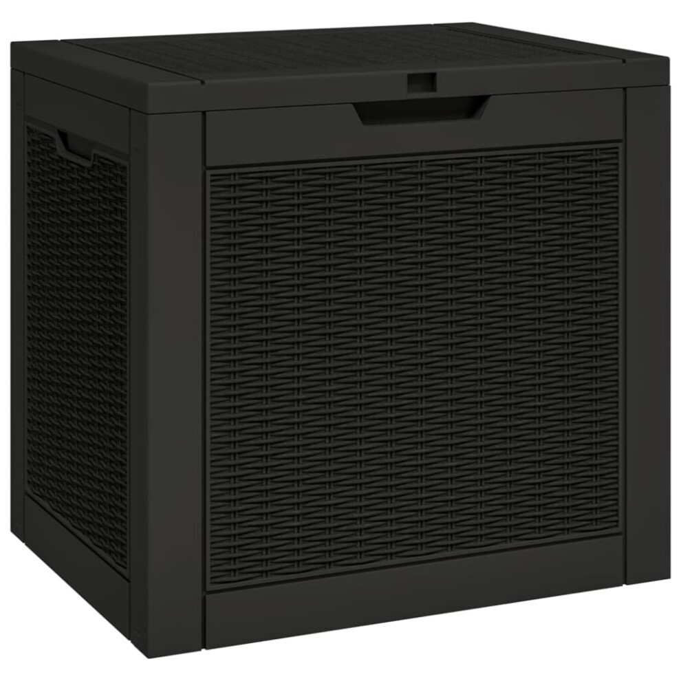 (black) vidaXL Garden Storage Box Outdoor Deck Tool Storage Box Table Polypropylene