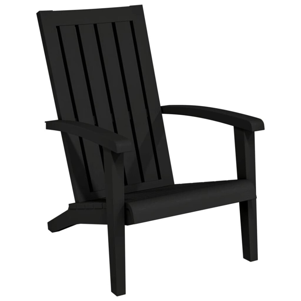 Vidaxl (Black, 1 Pcs) Garden Adirondack Chairs Outdoor Chair Lounger Chair Polypropylene