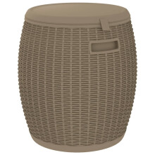 vidaXL 4-in-1 Garden Storage Box Side Table Cool Box Light Brown Polypropylene