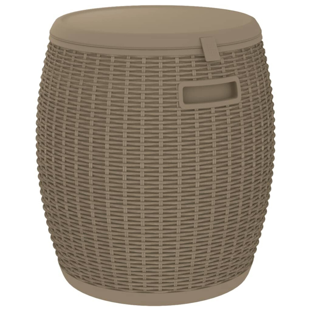Vidaxl 4-In-1 Garden Storage Box Side Table Cool Box Light Brown Polypropylene