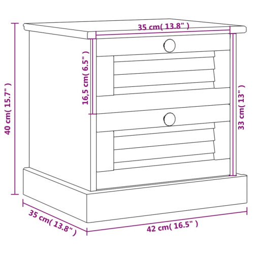 VidaXL (grey) vidaXL Bedside Cabinet Wooden Bedside Table Nightstand VIGO Solid Wood Pine 1