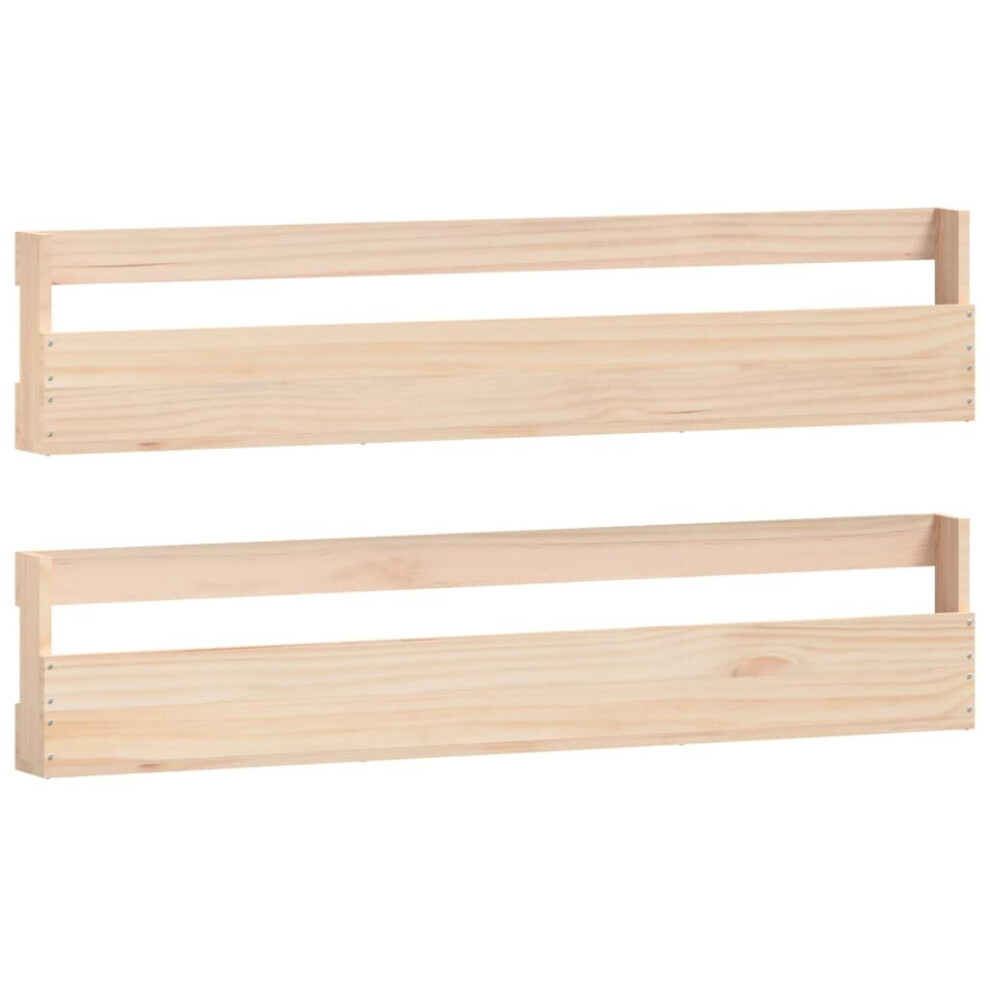 (brown, 110 x 9 x 23 cm) vidaXL Wall-mounted Shoe Racks Shoe Storage Shoe Shelf 2 pcs Solid Wood Pine