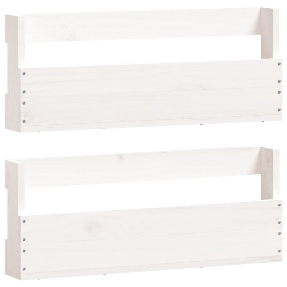 (white, 59 x 9 x 23 cm) vidaXL Wall-mounted Shoe Racks Shoe Storage Shoe Shelf 2 pcs Solid Wood Pine