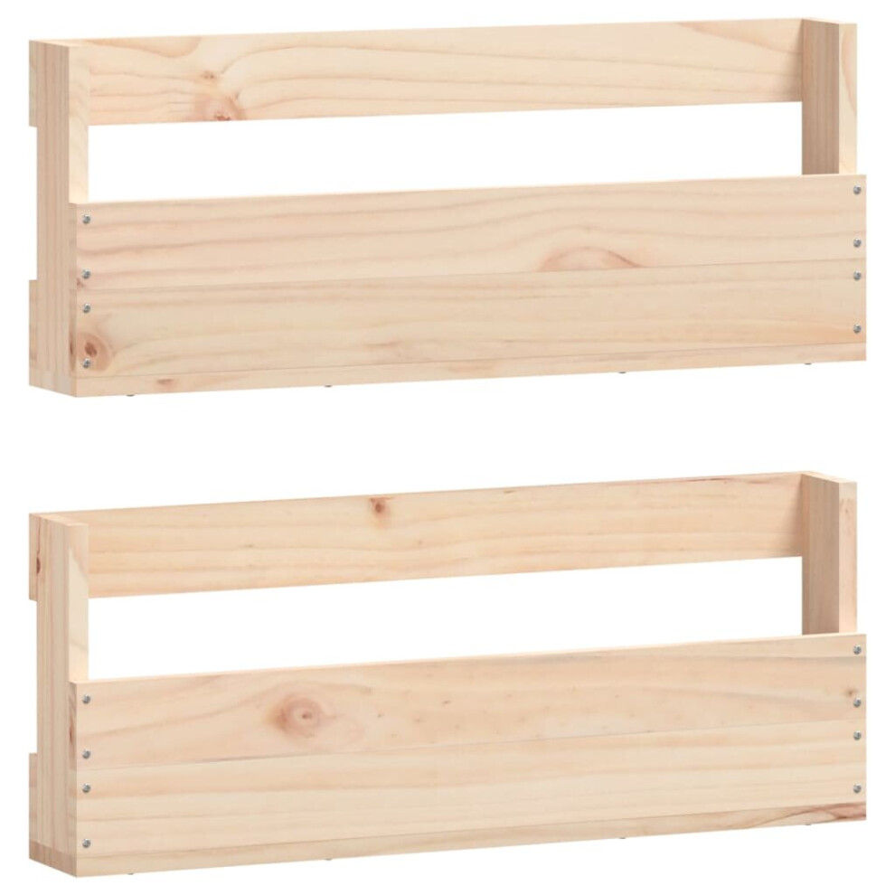 (brown, 59 x 9 x 23 cm) vidaXL Wall-mounted Shoe Racks Shoe Storage Shoe Shelf 2 pcs Solid Wood Pine