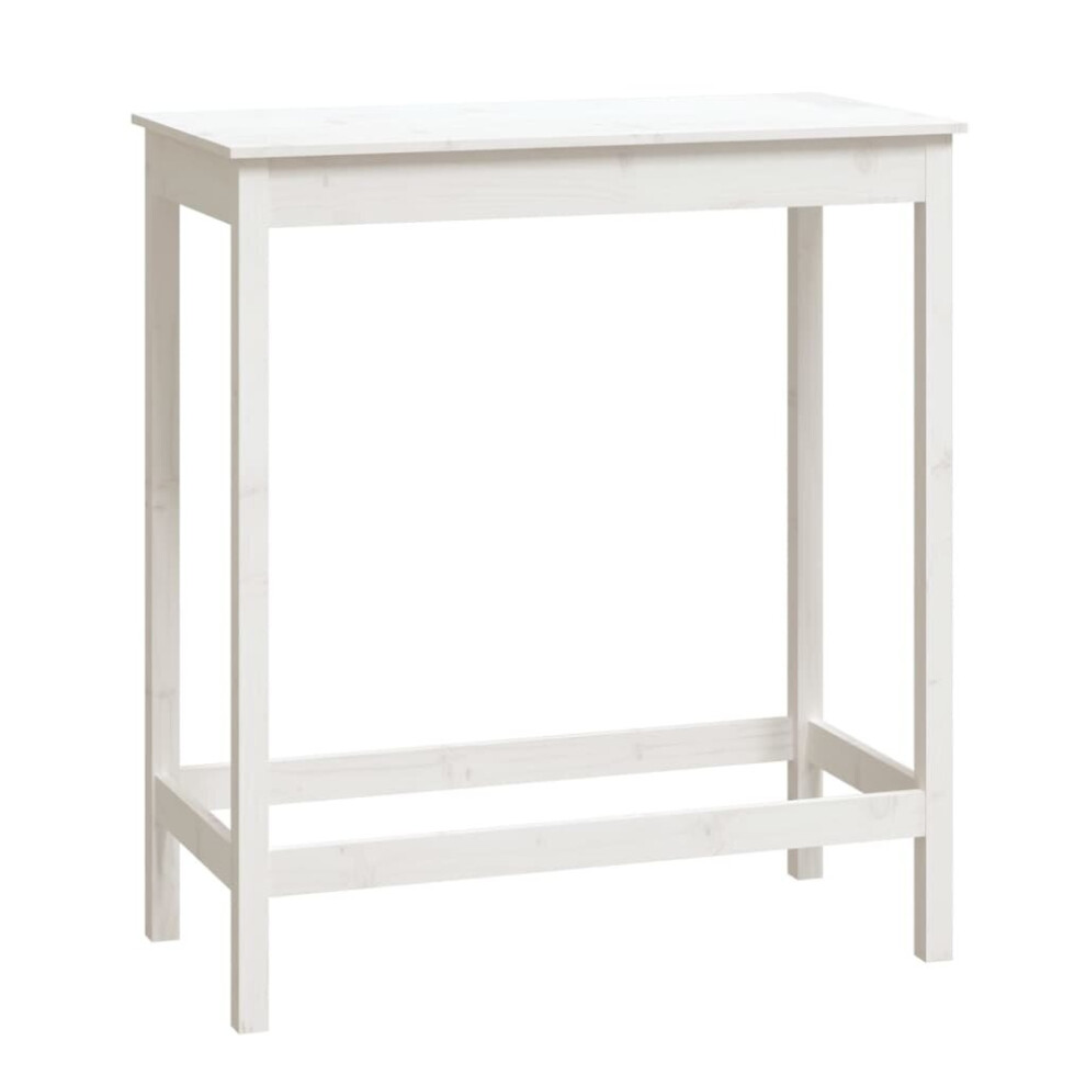 Vidaxl Bar Table - Solid Pine Wood - White - 100x50x110 cm - Image 2