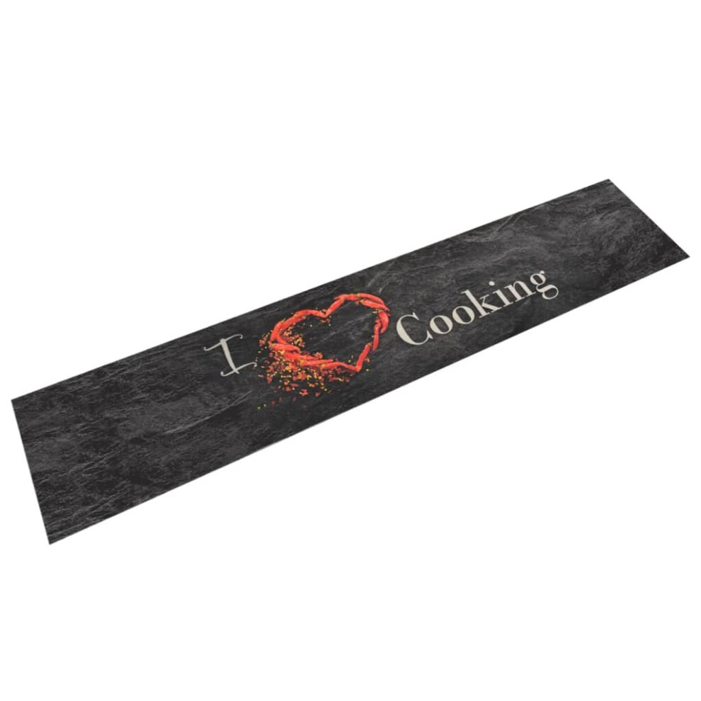 Vidaxl (Black, 60 X 300 Cm) Kitchen Rug Anti Fatigue Mat Runner Rug Washable Floor Carpet Velvet