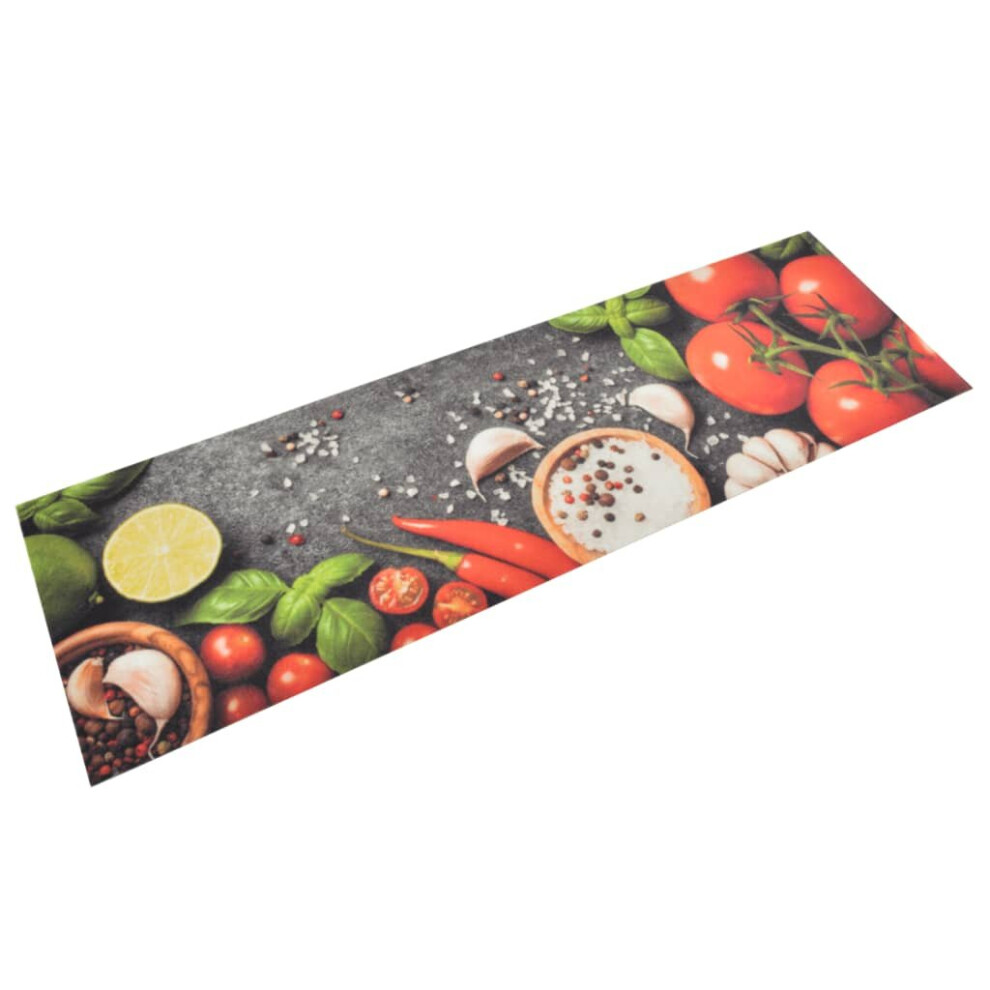 (grey and red, 45 x 150 cm) vidaXL Kitchen Rug Anti Fatigue Mat Runner Rug Washable Floor Carpet Velvet