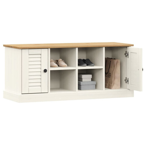 VidaXL (white) vidaXL Shoe Bench Storage Bench Shoe Storage Cupboard VIGO Solid Wood Pine 1