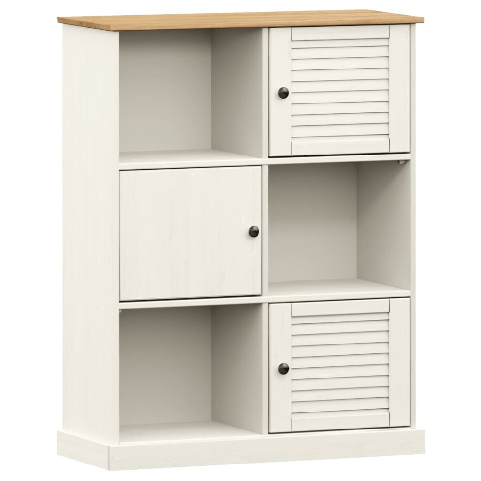 Vidaxl (White) Bookcase Bookshelf Storage Shelf Storage Rack Vigo Solid Wood Pine White