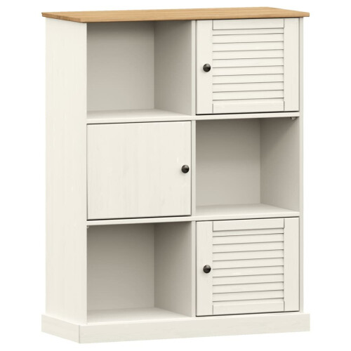 VidaXL (white) vidaXL Bookcase Bookshelf Storage Shelf Storage Rack VIGO Solid Wood Pine 1