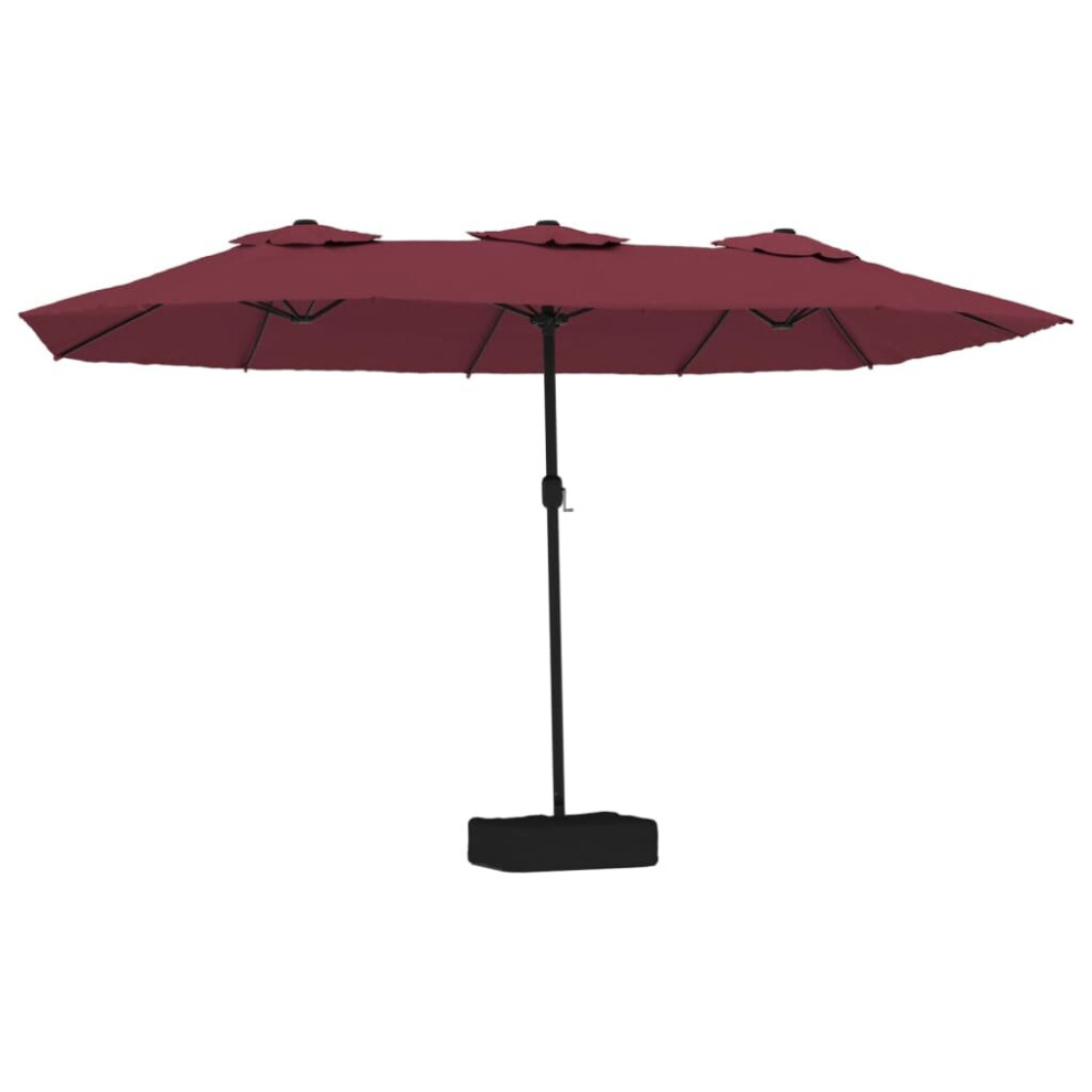 (red) vidaXL Double-Head Parasol Garden Umbrella Patio Sun Shade Outdoor Umbrella