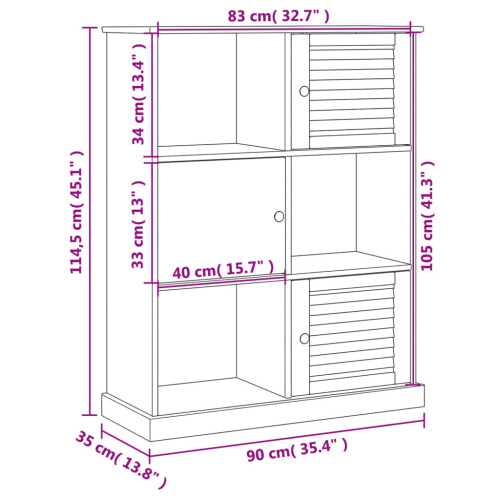 VidaXL (grey) vidaXL Bookcase Bookshelf Storage Shelf Storage Rack VIGO Solid Wood Pine 1