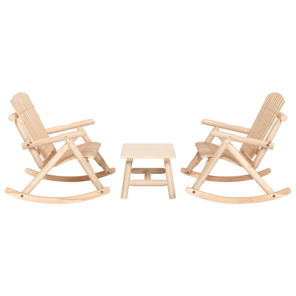 Vidaxl (Brown, Table + 2X Bench) Garden Lounge Set Wooden Outdoor Table And Chairs Solid Wood Spruce