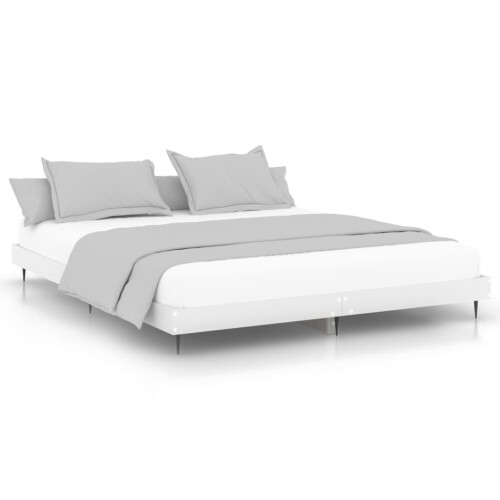 VidaXL (white, 150 x 200 cm) vidaXL Bed Frame Bedroom Platform Bed Frame Bedstead Bed Base Engineered Wood 1