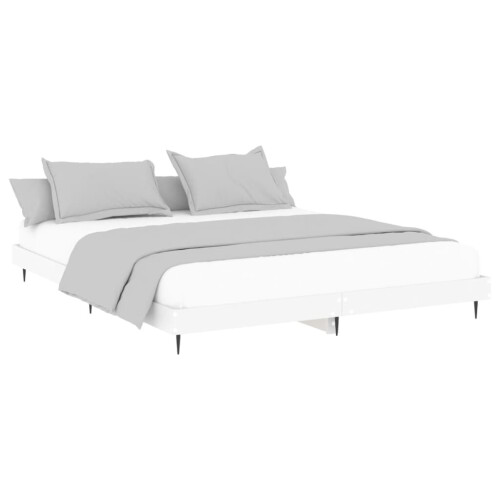 VidaXL (white, 150 x 200 cm) vidaXL Bed Frame Bedroom Platform Bed Frame Bedstead Bed Base Engineered Wood 2