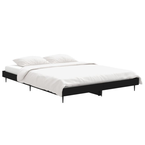 VidaXL (black, 140 x 190 cm) vidaXL Bed Frame Bedroom Platform Bed Frame Bedstead Bed Base Engineered Wood 2