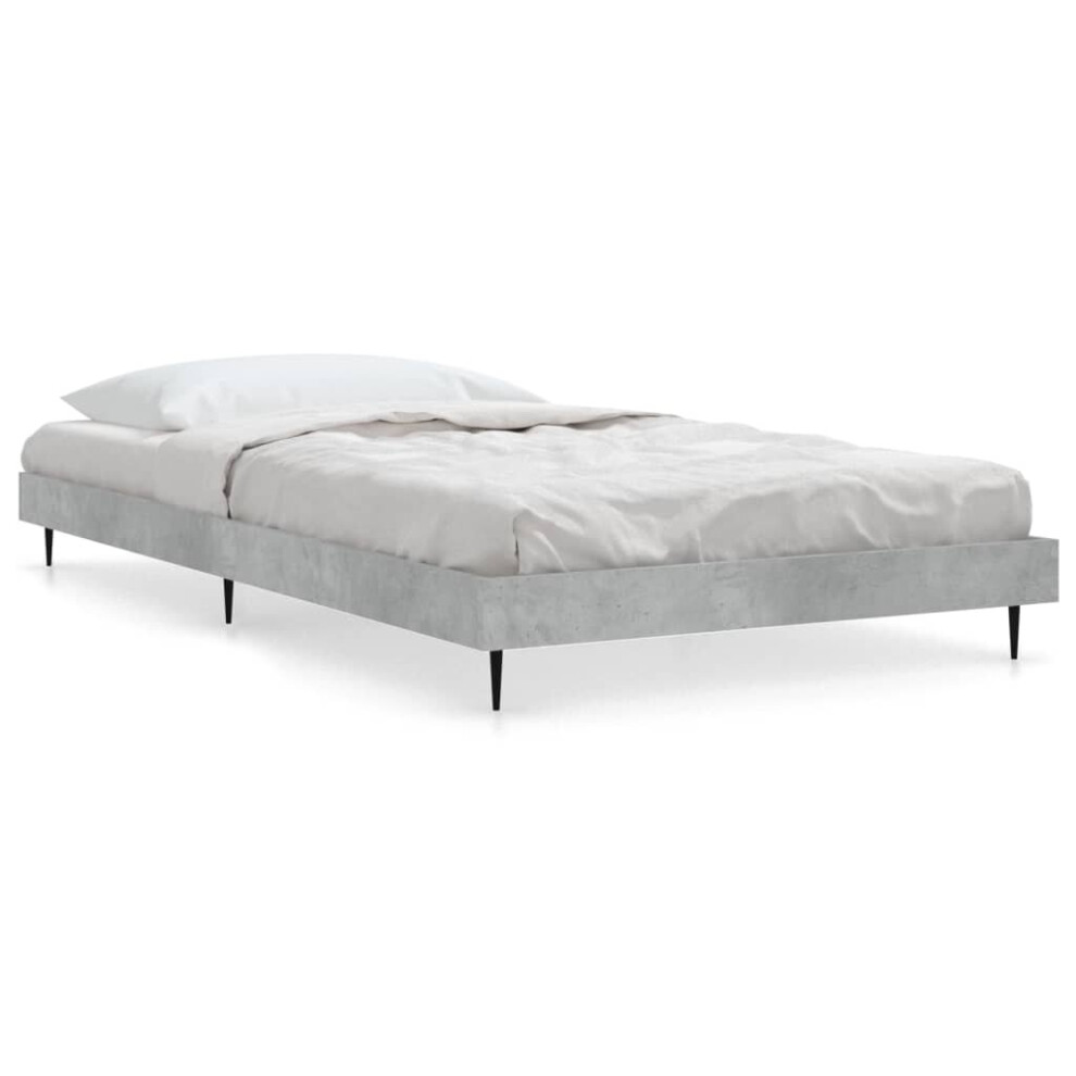 Vidaxl (Concrete Grey, 90 X 190 Cm) Bed Frame Bedroom Platform Bed Frame Bedstead Bed Base Engineered Wood