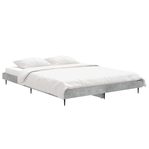 VidaXL (concrete grey, 140 x 190 cm) vidaXL Bed Frame Bedroom Platform Bed Frame Bedstead Bed Base Engineered Wood 2