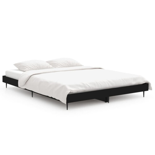 VidaXL (black, 140 x 190 cm) vidaXL Bed Frame Bedroom Platform Bed Frame Bedstead Bed Base Engineered Wood 1