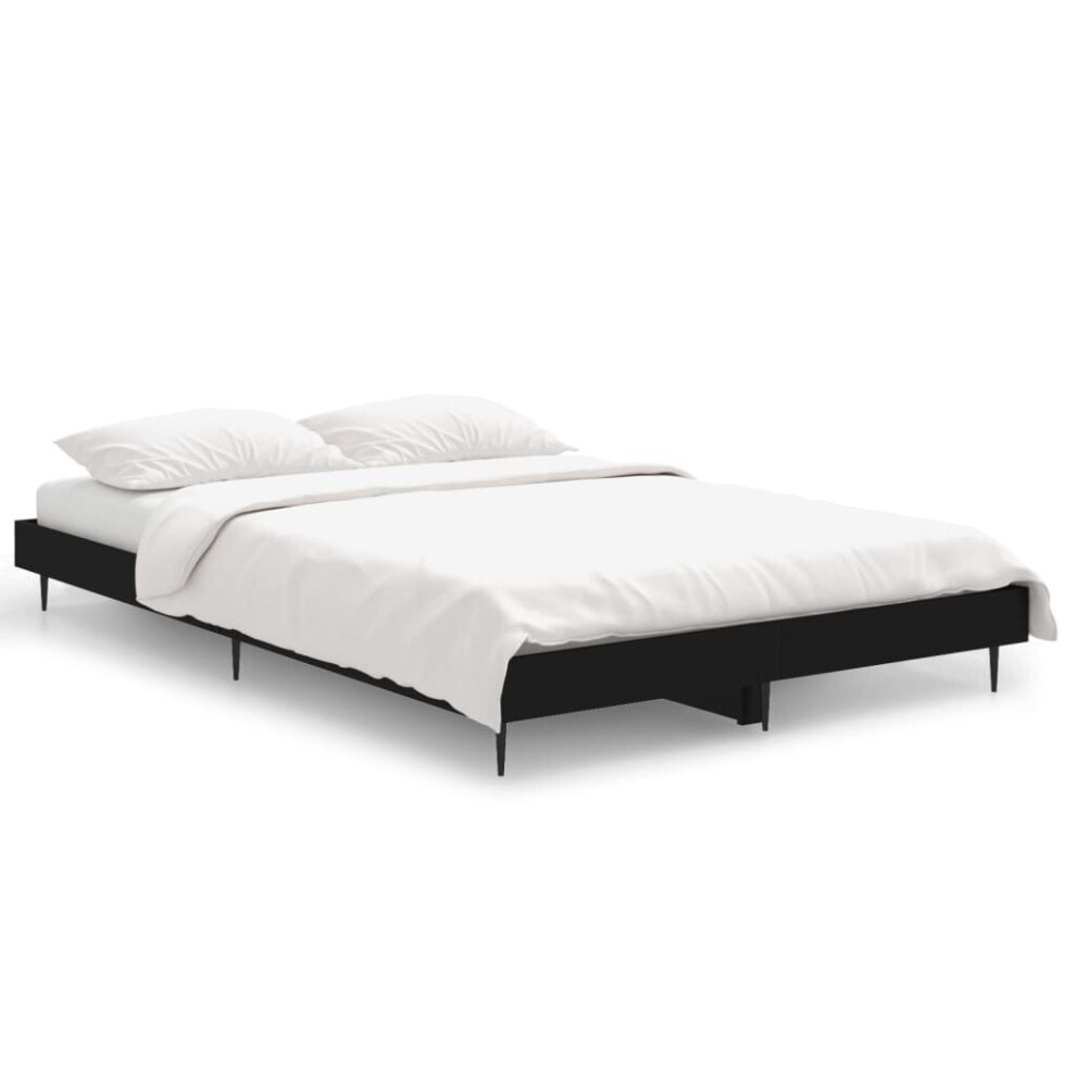Vidaxl (Black, 120 X 190 Cm) Bed Frame Bedroom Platform Bed Frame Bedstead Bed Base Engineered Wood
