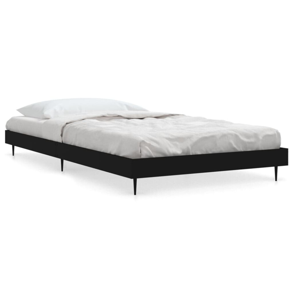 Vidaxl (Black, 90 X 190 Cm) Bed Frame Bedroom Platform Bed Frame Bedstead Bed Base Engineered Wood
