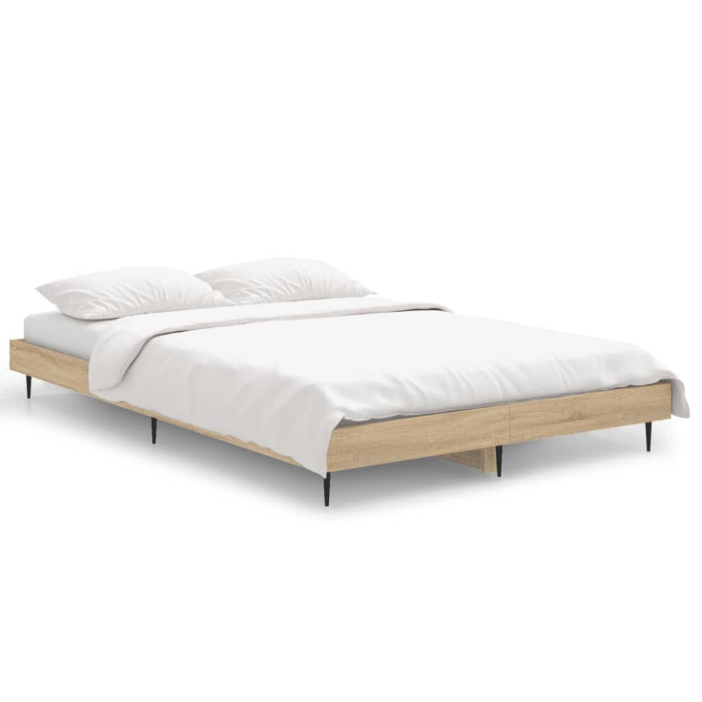 (sonoma oak, 120 x 190 cm) vidaXL Bed Frame Bedroom Platform Bed Frame Bedstead Bed Base Engineered Wood