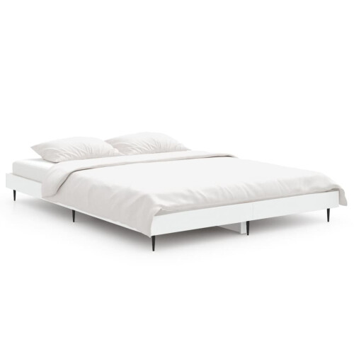 VidaXL (white, 140 x 190 cm) vidaXL Bed Frame Bedroom Platform Bed Frame Bedstead Bed Base Engineered Wood 1